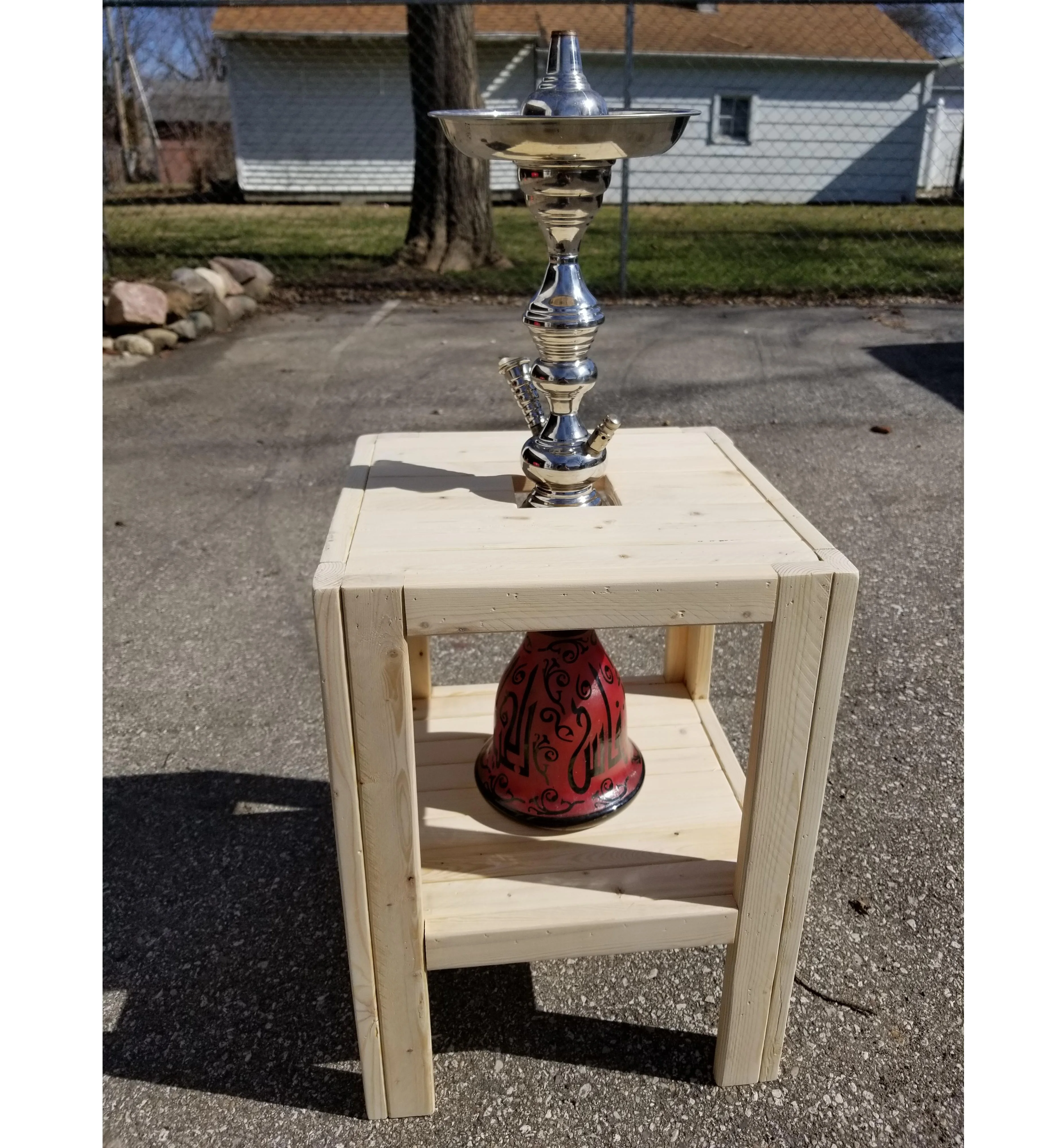 Modern Square Shape Wooden Shisha Table for Home Decoration Rotating ...