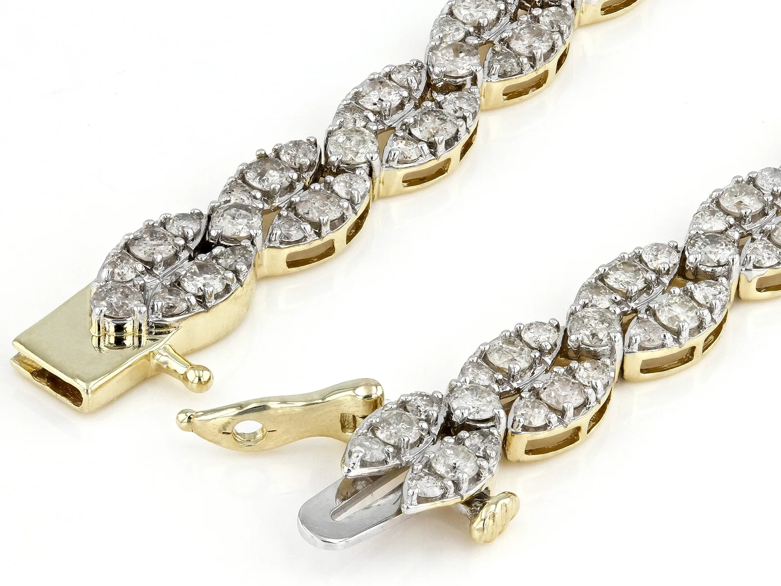 White Diamonds 10k Yellow Gold Tennis Bracelet | Elegant Diamond ...