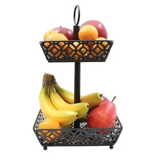 3 Tier Round Shape Vegetable Storage Iron Wire Basket Customized