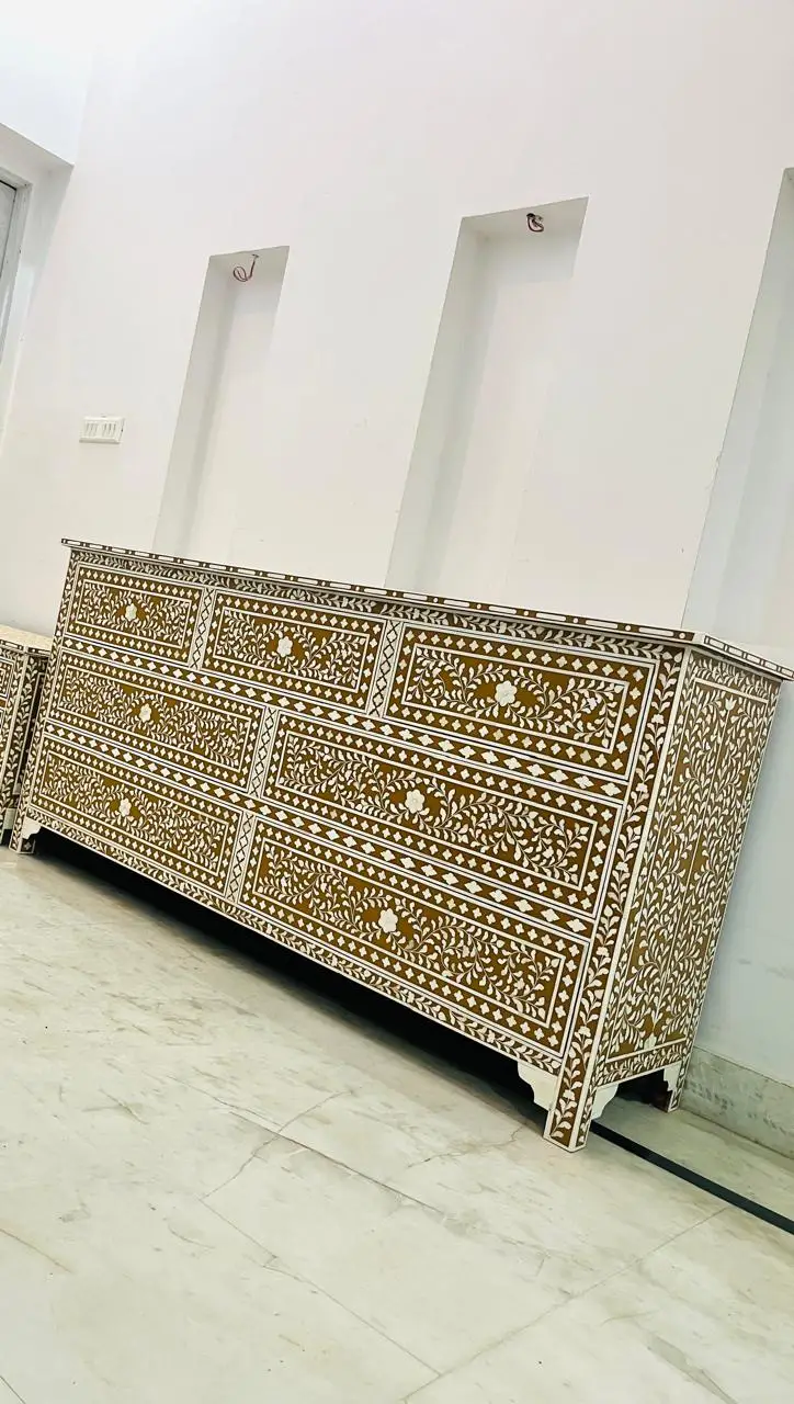 Modern Bone Inlay Modern Bone Inlay Cabinet with Drawer and Door Options Customized ...