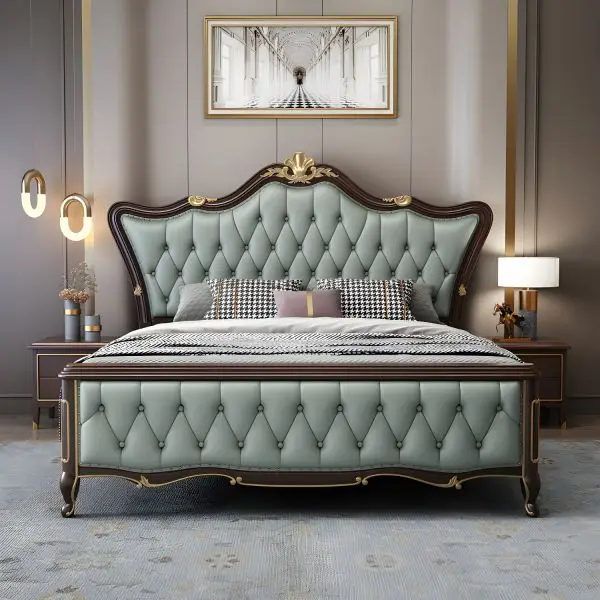 Luxury Modern Queen Bed Frame from Solid Wood with Refined ...