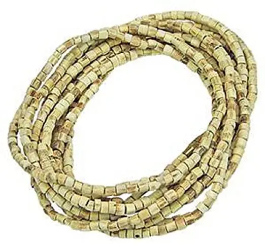 Holy Tulsi Kanthi Mala – 2 Round Tulsi Wood Bead Necklace For Men & Women, ISKCON Spiritual Jewelry