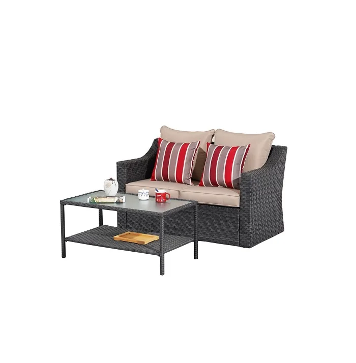 2023 Modern Patio Furniture Garden Rattan Sofa Set Terrace Wicker