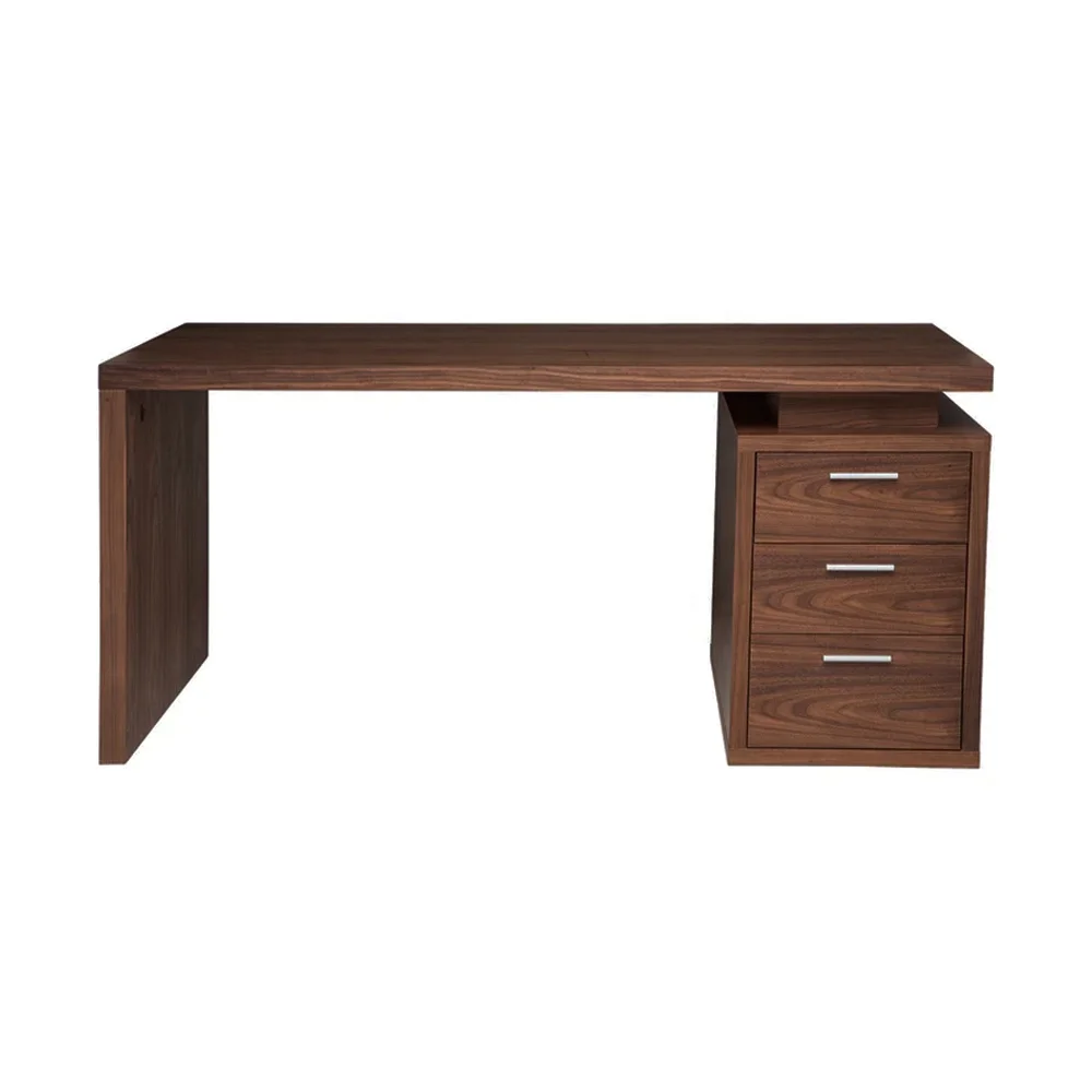 Modern Dark Brown Office Desk Solid Teak Wood With Natural Finish Buy