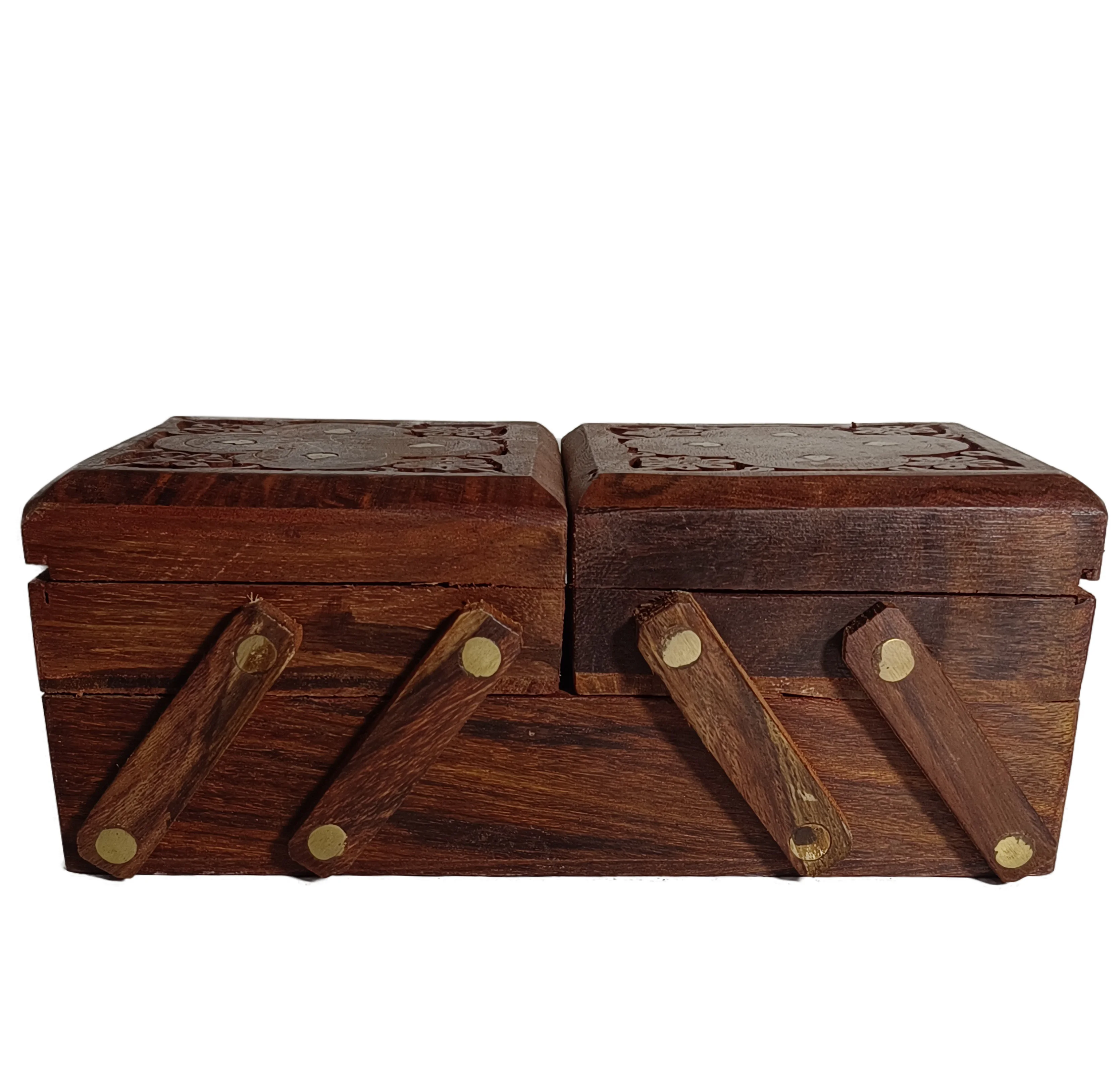Rosewood Handmade Sliding Storage Box Trivial & Jewellery Storage Box