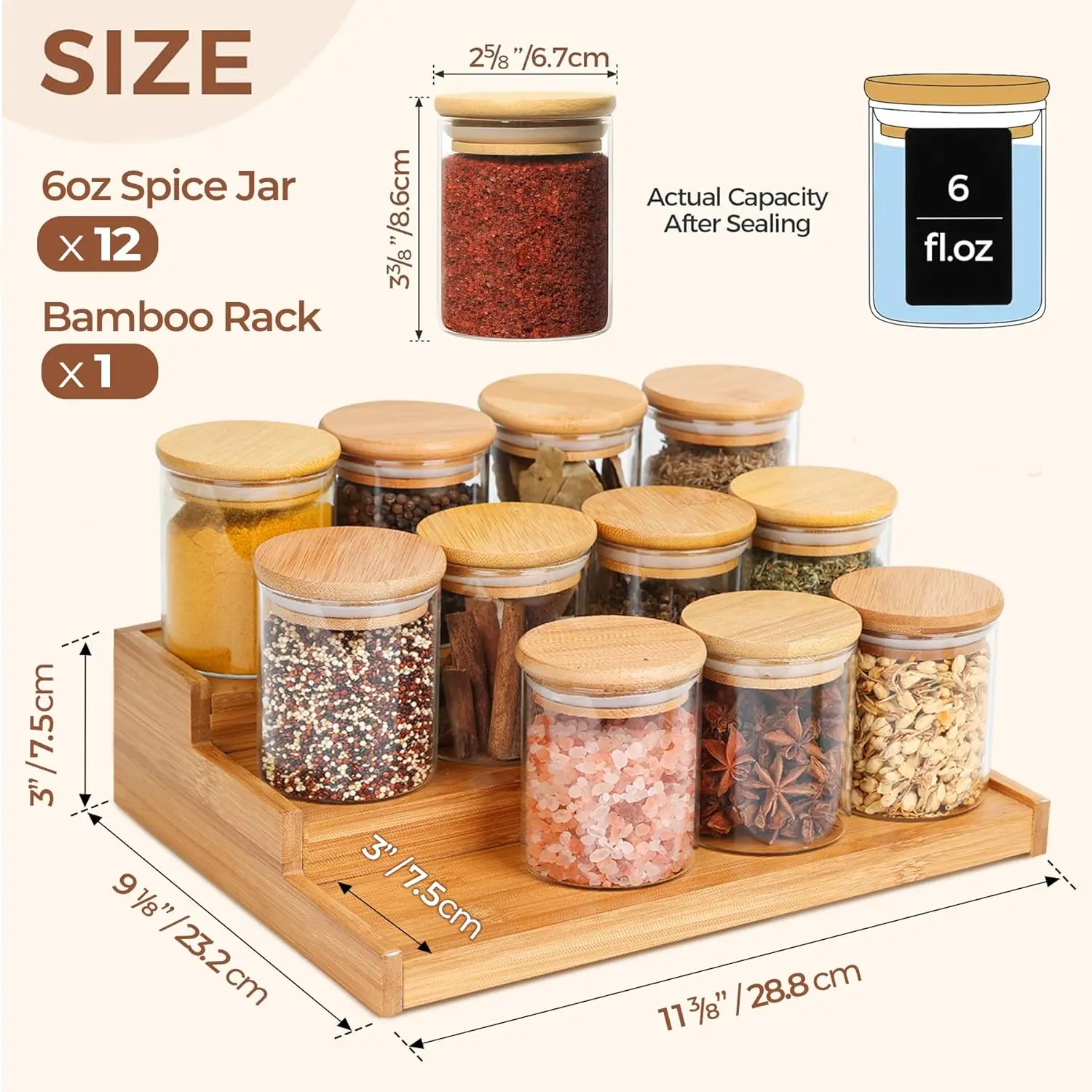 Spice Rack With Jars And Labels 12pcs 6oz Spice Jars With Labels Empty