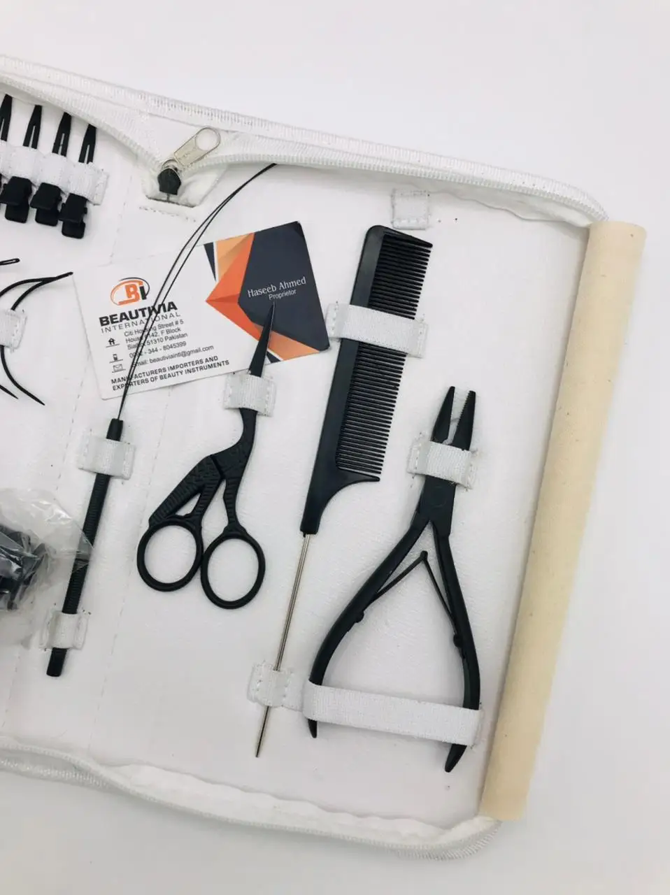 Black Matte Stainless Steel Micro Link Hair Extension Pliers Tools Set