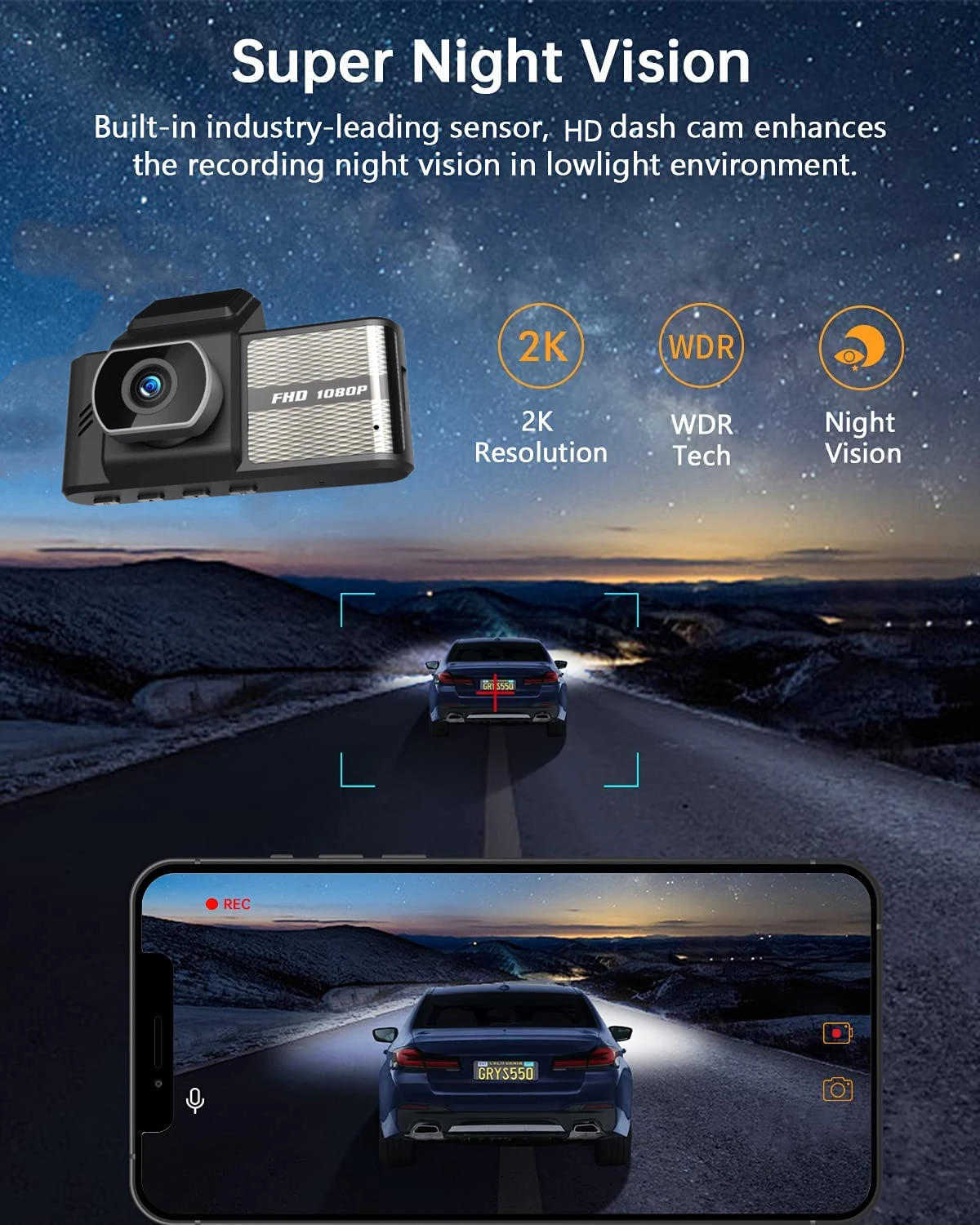 New Best Dashcam 3.18 Inch Hidden Wireless Dash Cam Sale Wifi Dash Cams