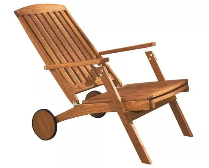 Best Teak Solid Wood Sun Lounger Long Chaise Outdoor Garden Furniture