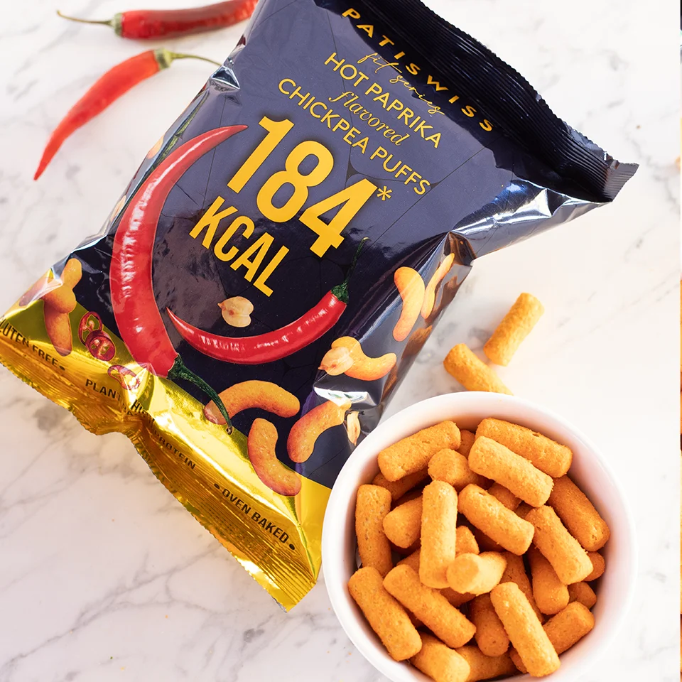 Patisiwiss Hot Paprika Flavored Chickpea Puffs 50 Gr Hot Paprika