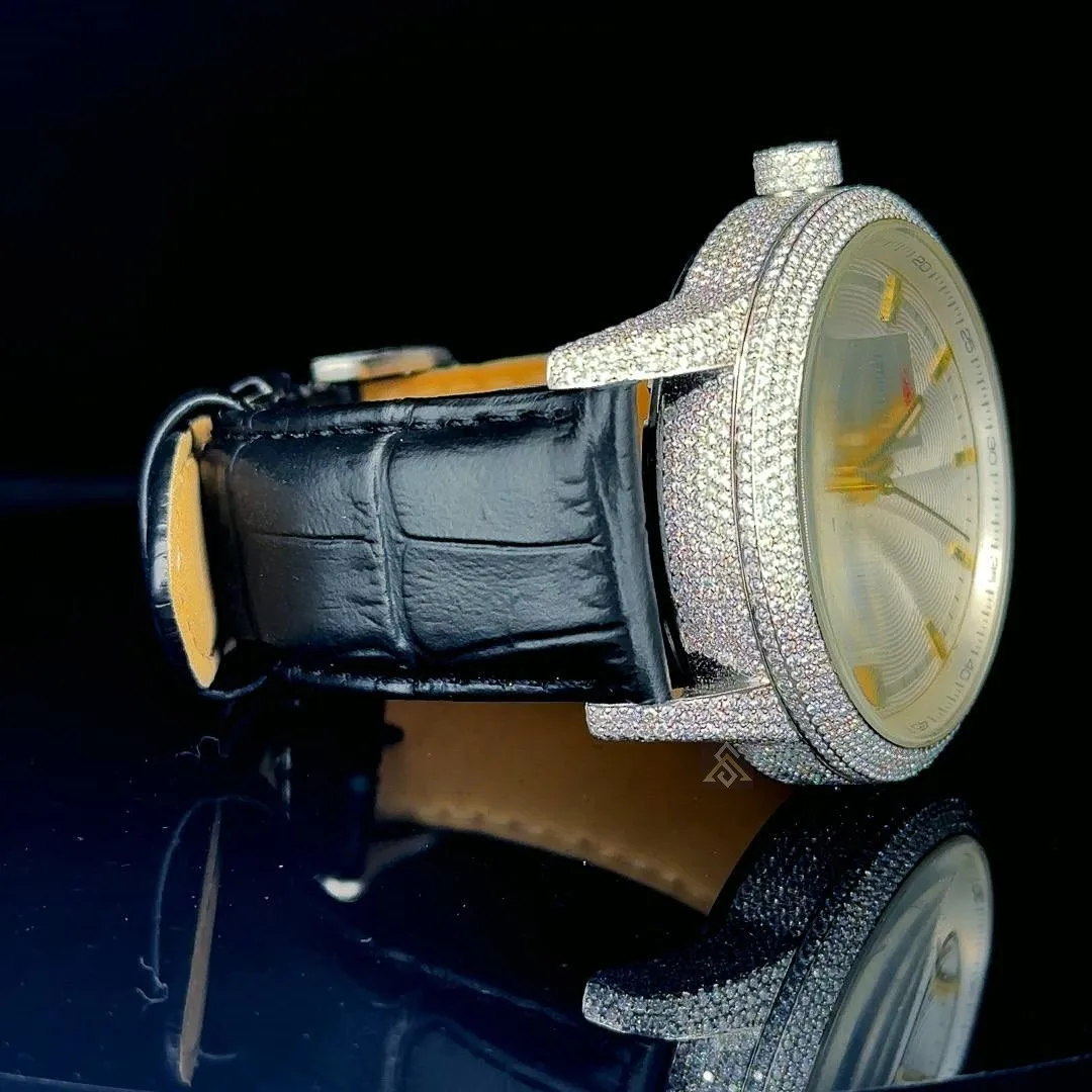 Vvs Hand Setting Men Moissanite Diamond Watch Luxury Iced Out