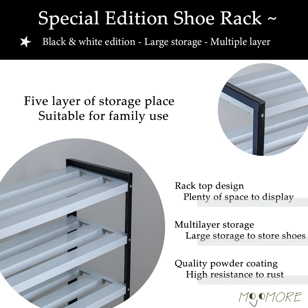 Premium High Quality Modern Style 5 Layer Metal Shoe Rack Furniture