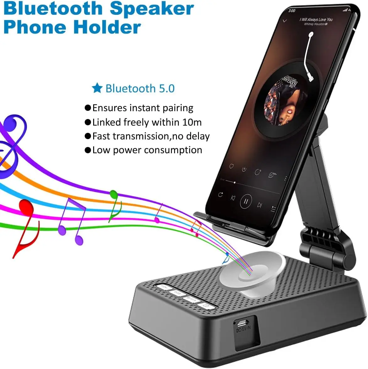 2023 Hot Foldable Mini Phone Stand With Wireless Bluetooth Speaker