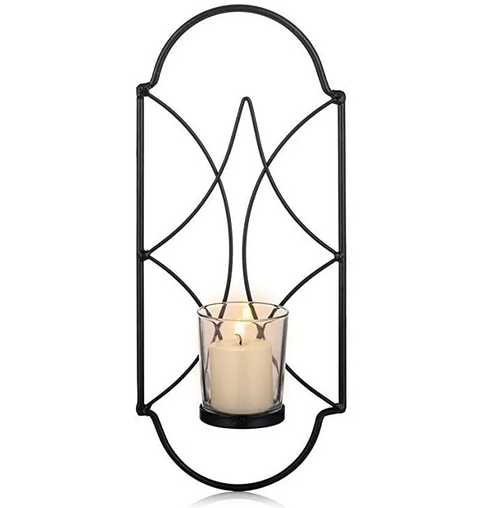 Iron Wall Candle Sconce Holder Hanging Wall Mounted Candle Sconces