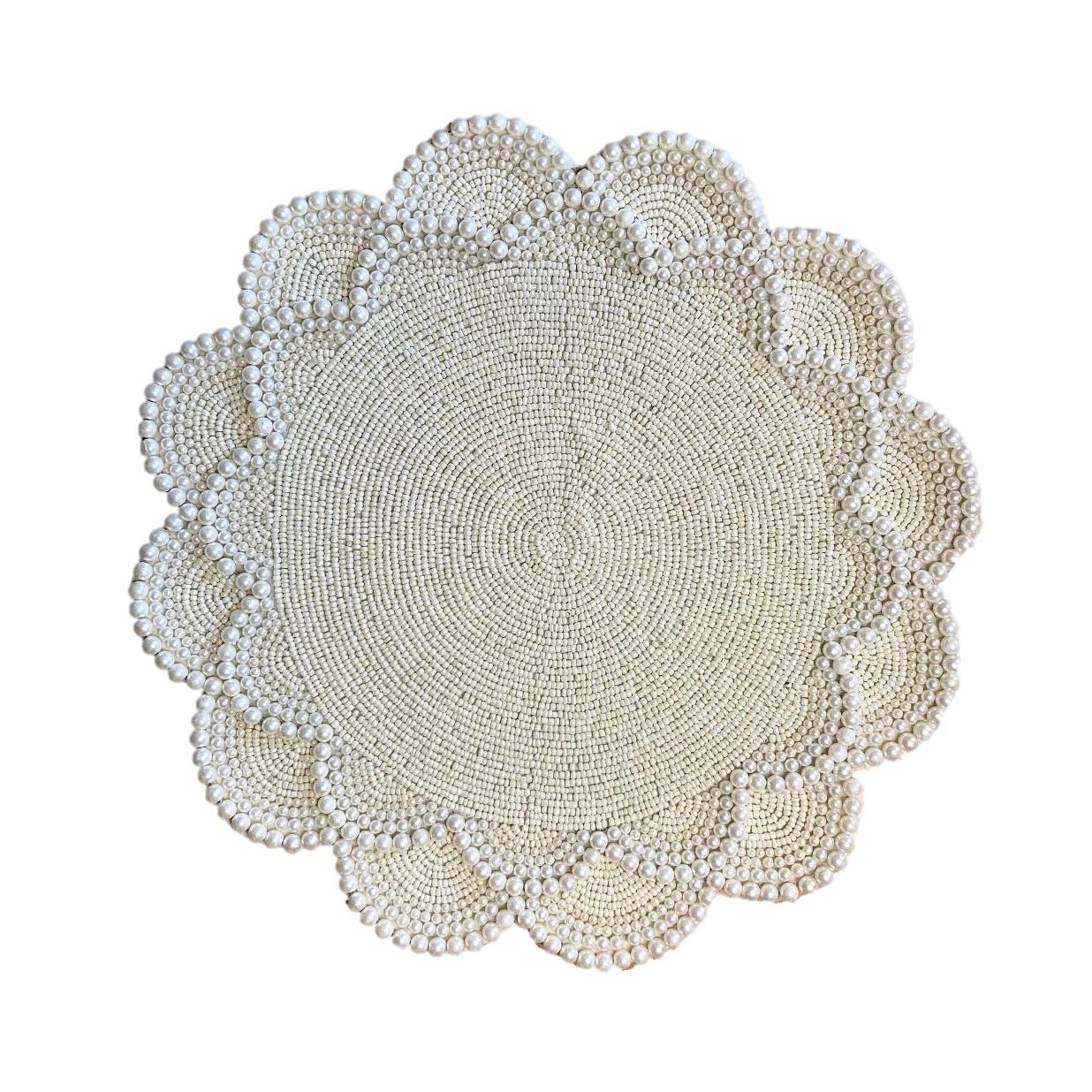 Hot Selling 2023 Embroidered Glass Beads Grey Design Placemats