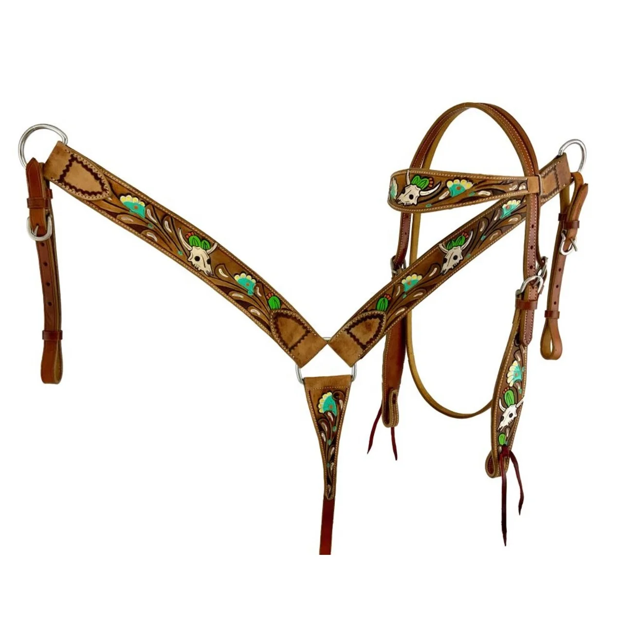 Best Selling Western Horse Bridle Breast Collar Set With Cow Leather