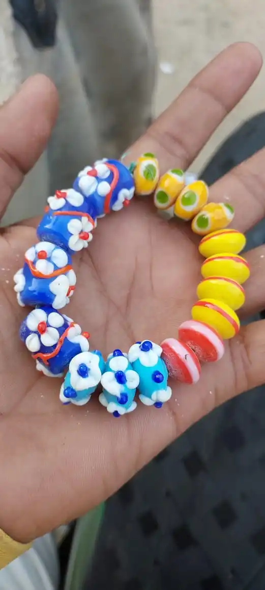 Custom Made Flower Themed Glass Beads In Large Sizes Suitable For