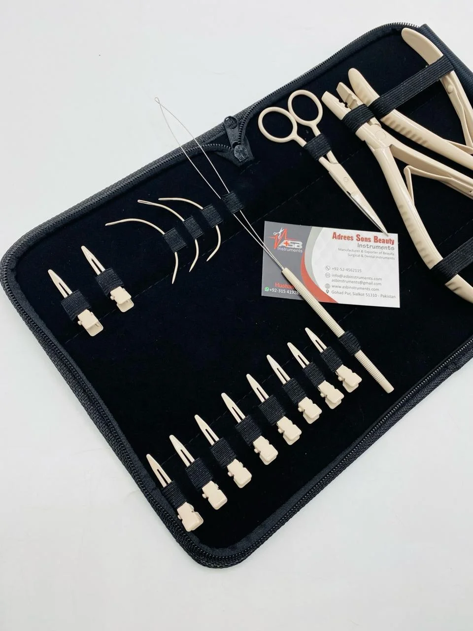 Nude Color Coated Hair Extension Tool Kit Surgical Grade Sustainable