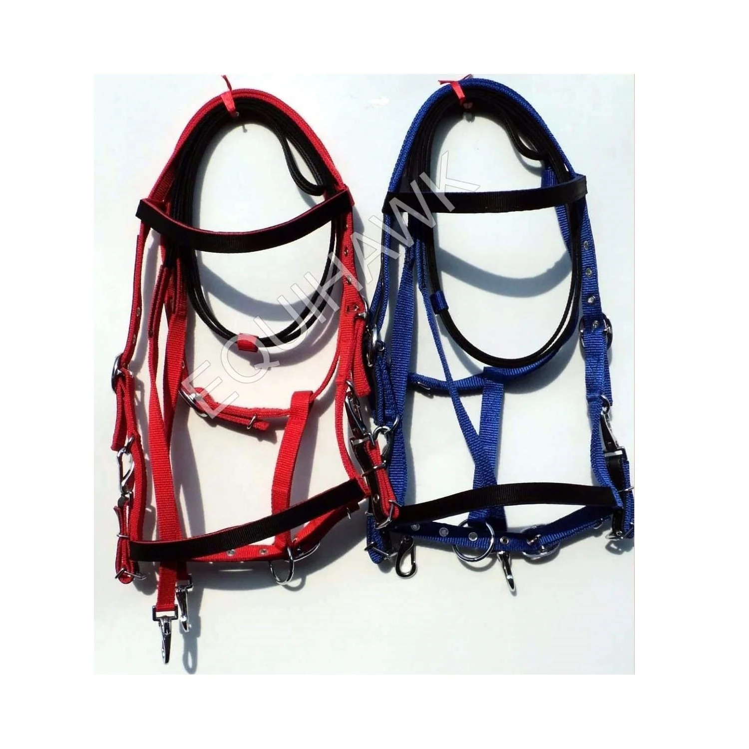 Wholesale Of Poly Propylene Horse Bridle Cum Halter With Nubuck Padded With Reins Iron Fitting