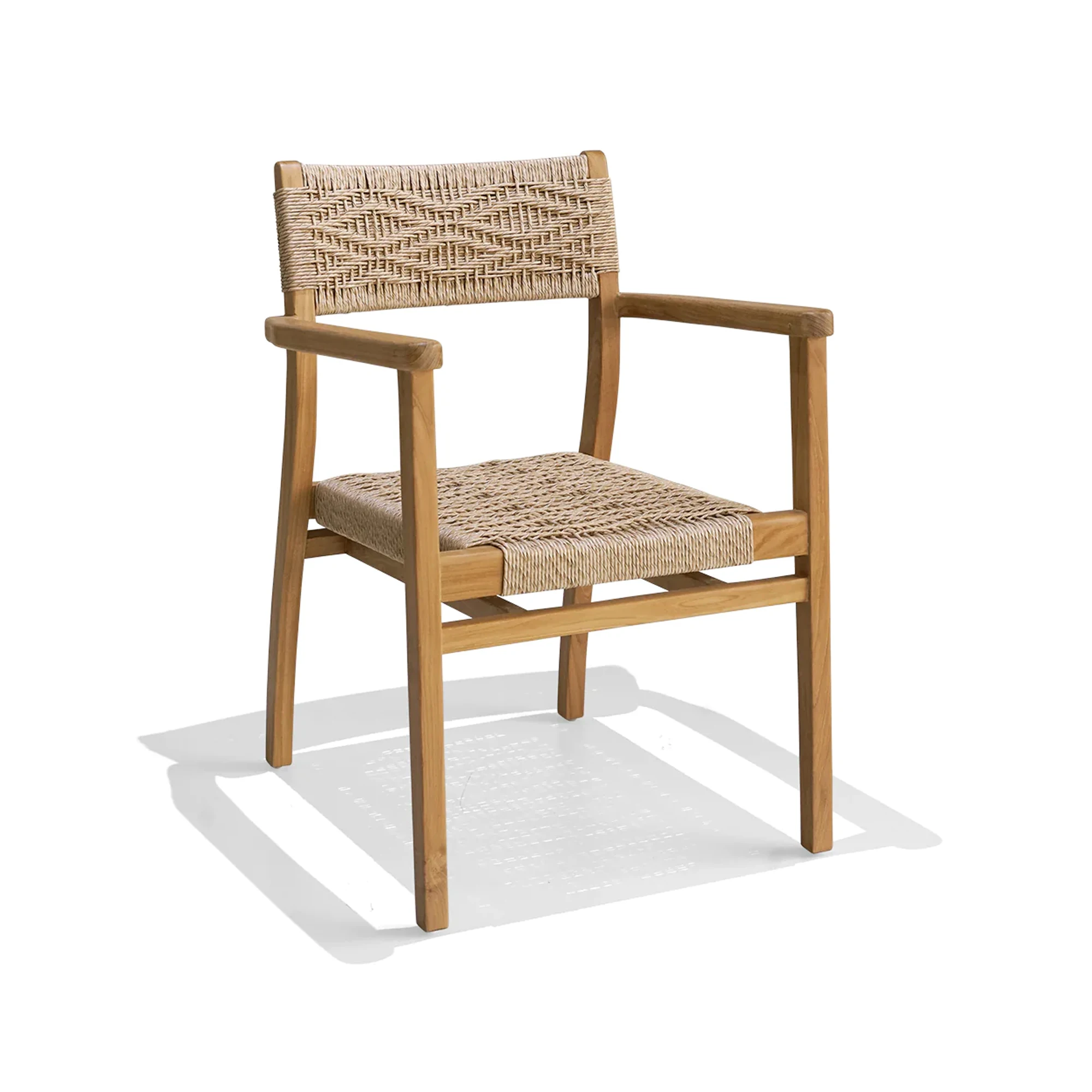 Modern Outdoor Dining Chair Natural Teak With Perfectly Rattan Rania