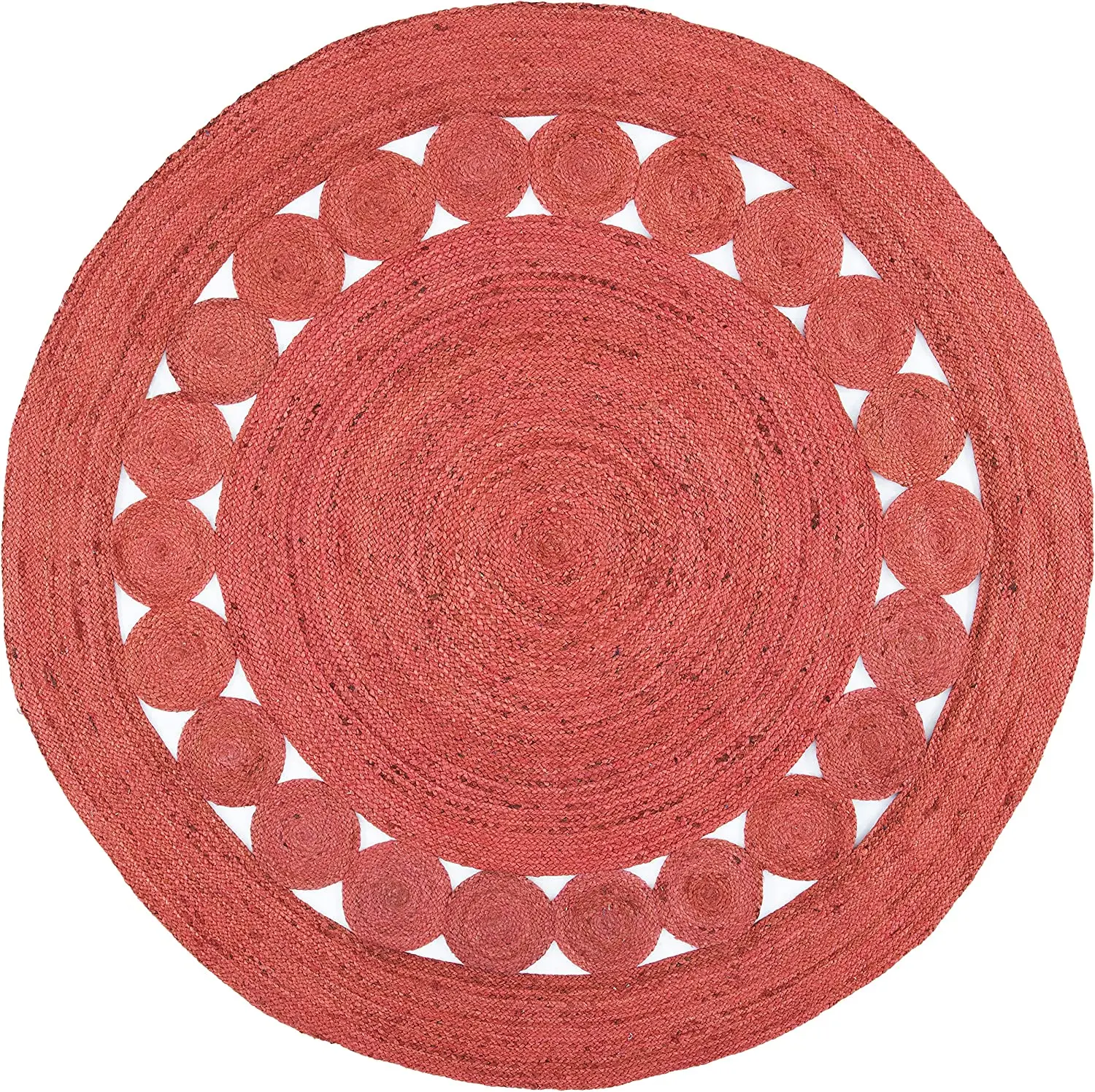 Natural Fiber Round Collection 6' Handmade Boho Charm Farmhouse Jute