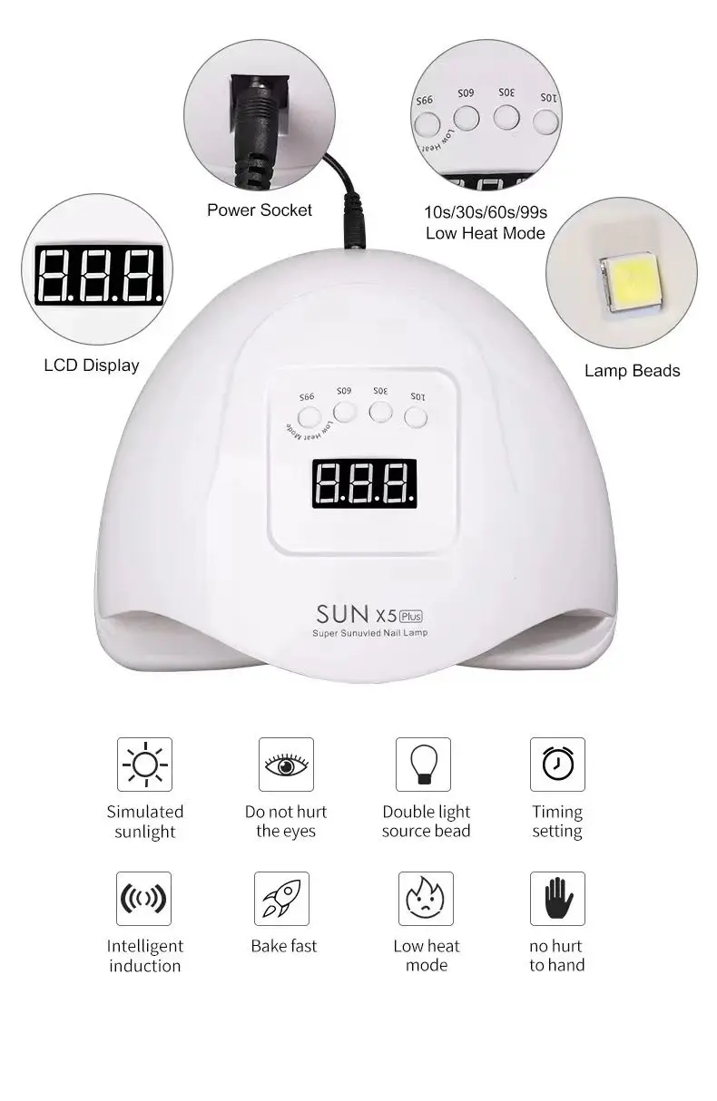 Professional Led Nail Lights Dryer Uv Lamp Ultraviolet Flexible Clip On