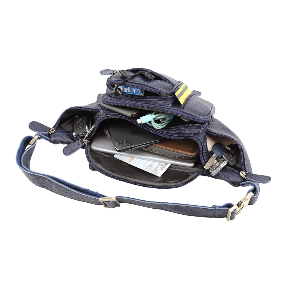 Custom Leather Large Fanny Pack Crossbody Sling Backpack Waterproof Hip