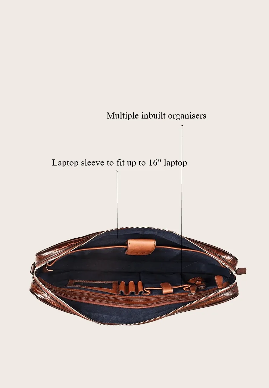 Wholesale Laptop Bag Tan Genuine Leather Bag For Men Leather 16 Inches