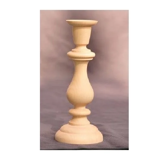 Wholesale Slim Body Smooth Unfinished Wood Candle Holder Wooden Candle