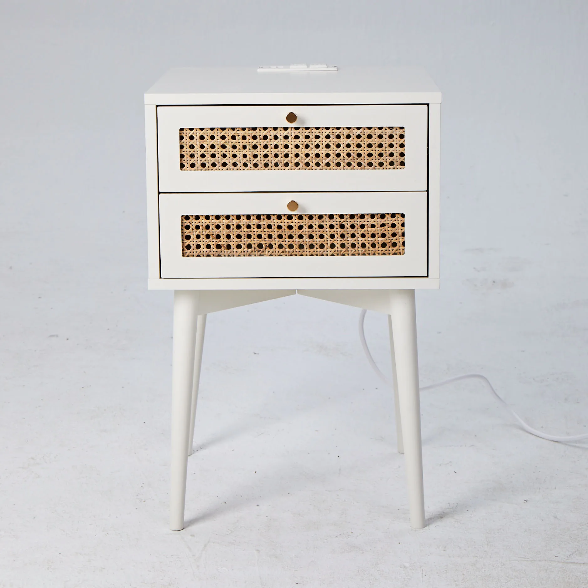 Modern Luxury Minimalist Pedestals Bedroom Night Table Stand Rattan