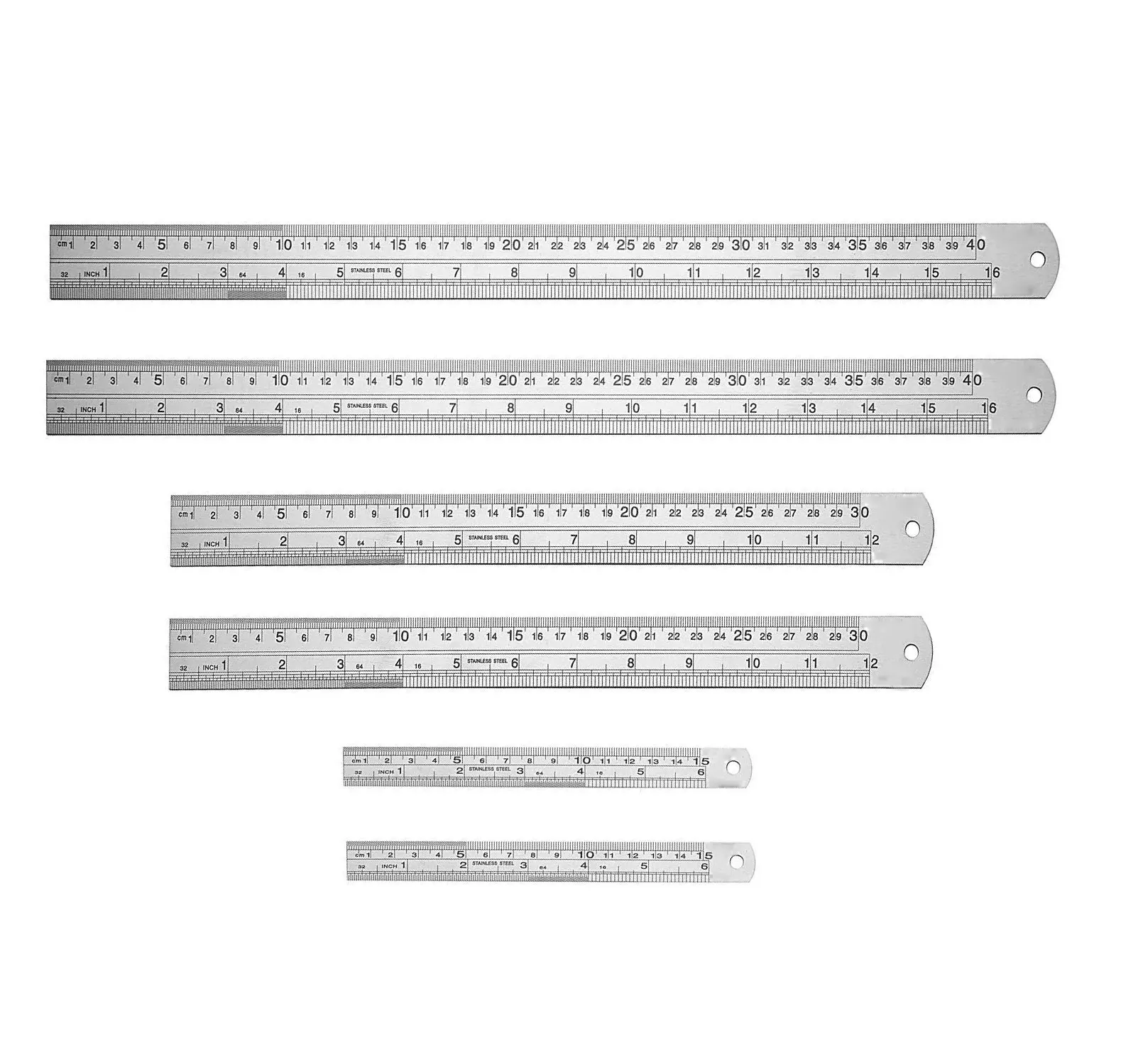 Accurate Steel Rulers - Double Scale for All Measuring Needs