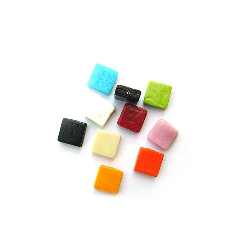 Best Quality Latest Design Square Shape Plain Glass Beads For Jewellery