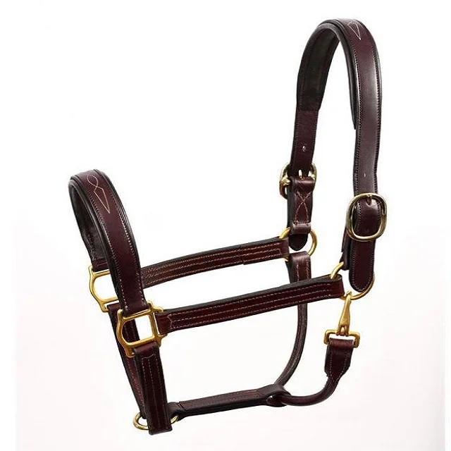 Anatomic Leather Halter With Super Soft Padding And Embroidery Leather