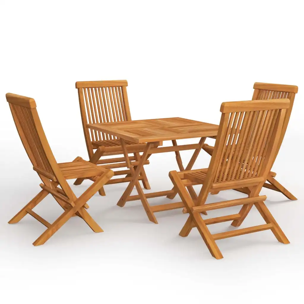 Teak Outdoor Garden Square Dining Set With Folding Chair Good Quality