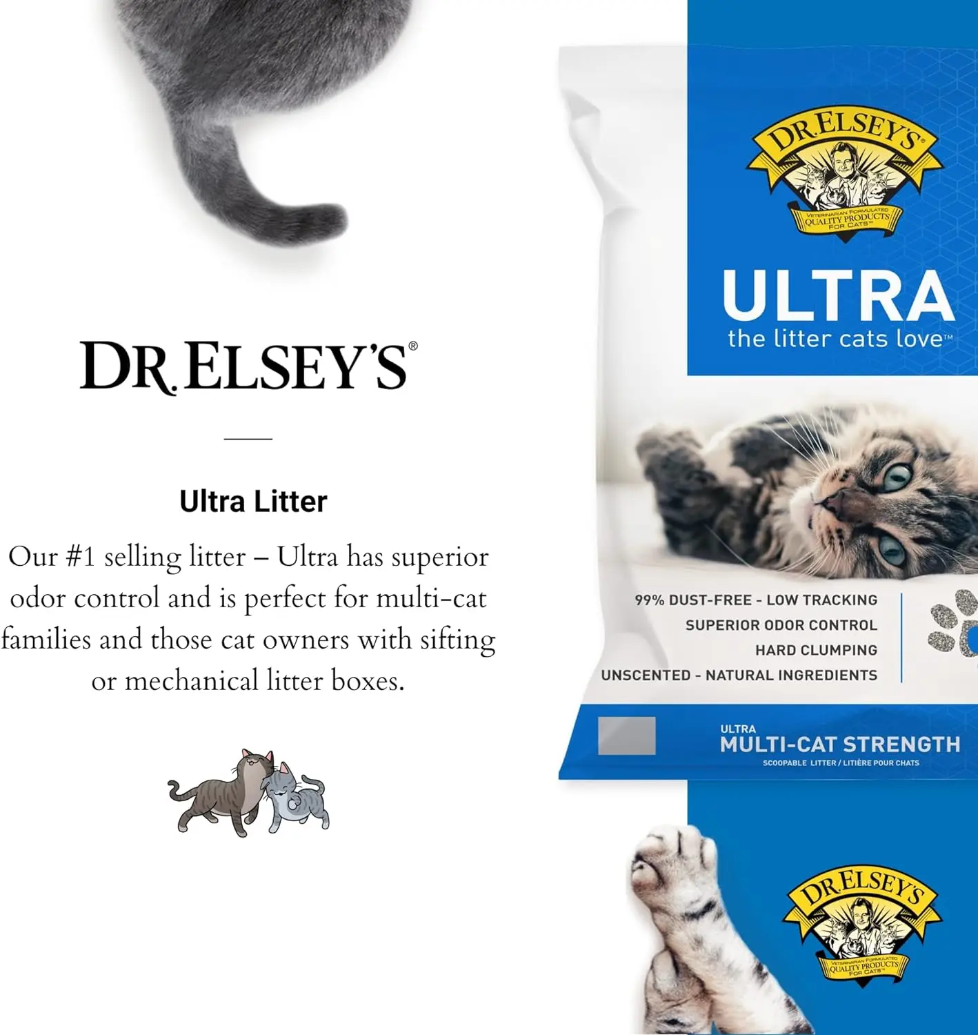 Clumping Cat Litter Ultra 99.9 Dustfree,Low Tracking,Hard