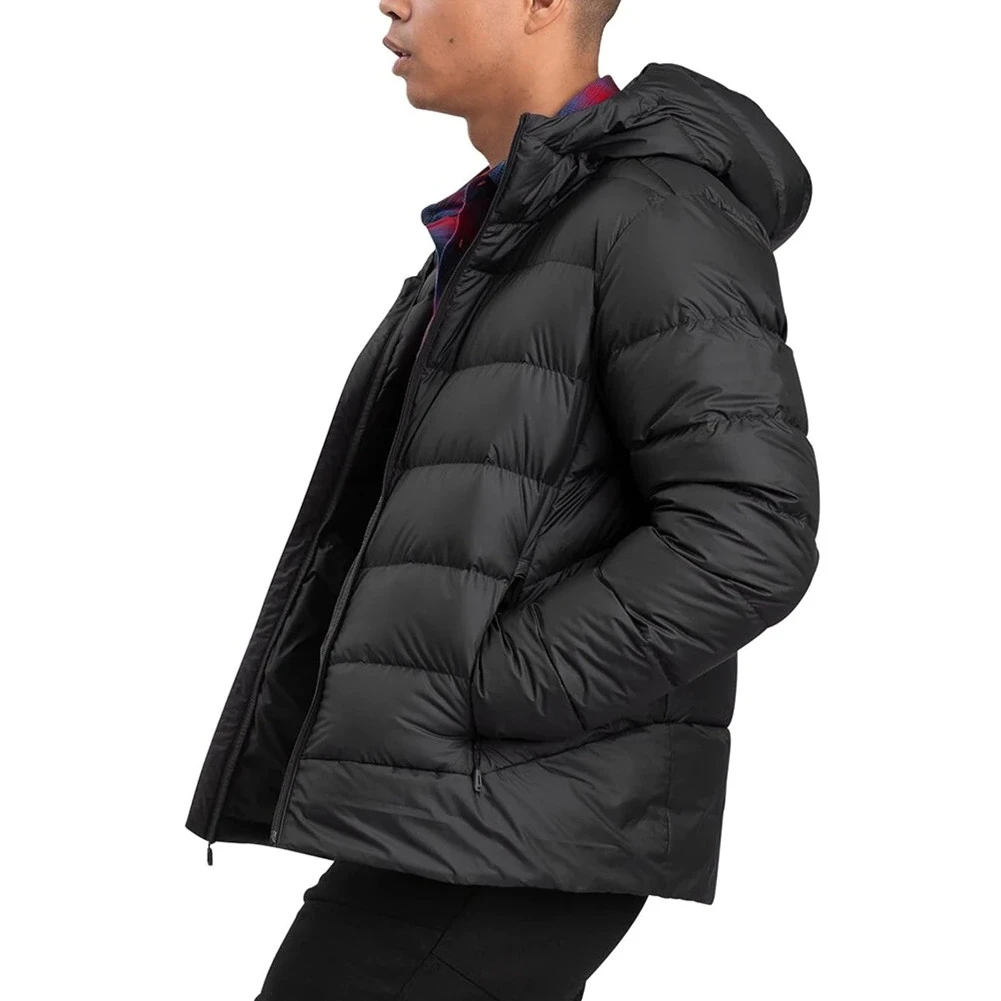 Unisex Hooded Black Heavy Designer Men's Down Coat Oem Winter Padded