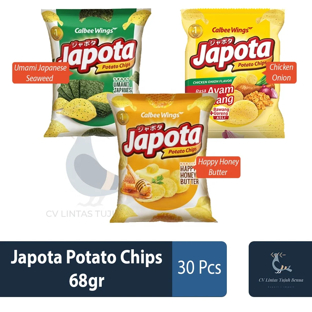 Japota Potato Chips 68gr Umami Japanese Seaweed Flavor Crispy Salty