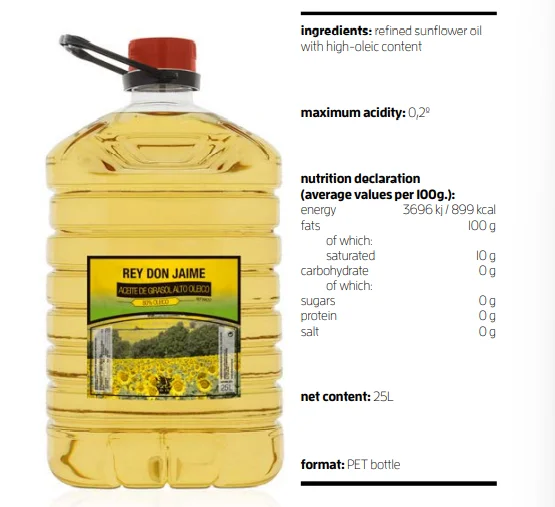 Delightful Organic High Oleic Sunflower Oil Refined 100 Natural Plastic