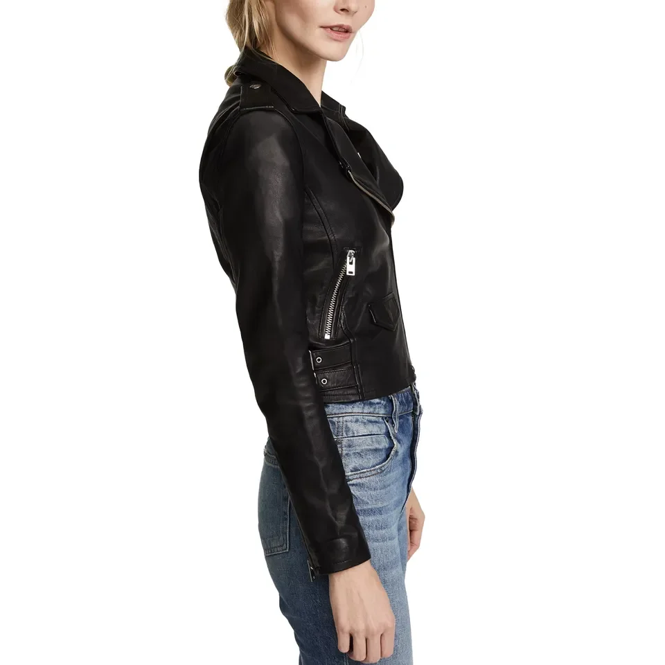 Oem 2024 Latest Design Premium Quality Custom Women Leather Jacket