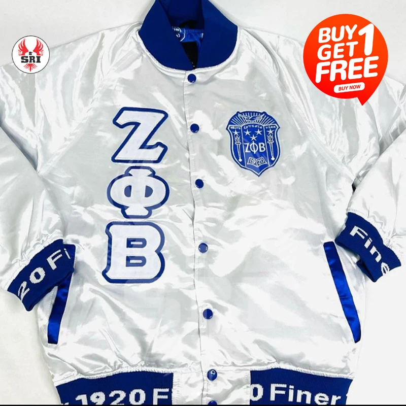 Zeta Phi Beta Sorority Embroidery Women Satin Jacket | Zpb Sorority ...