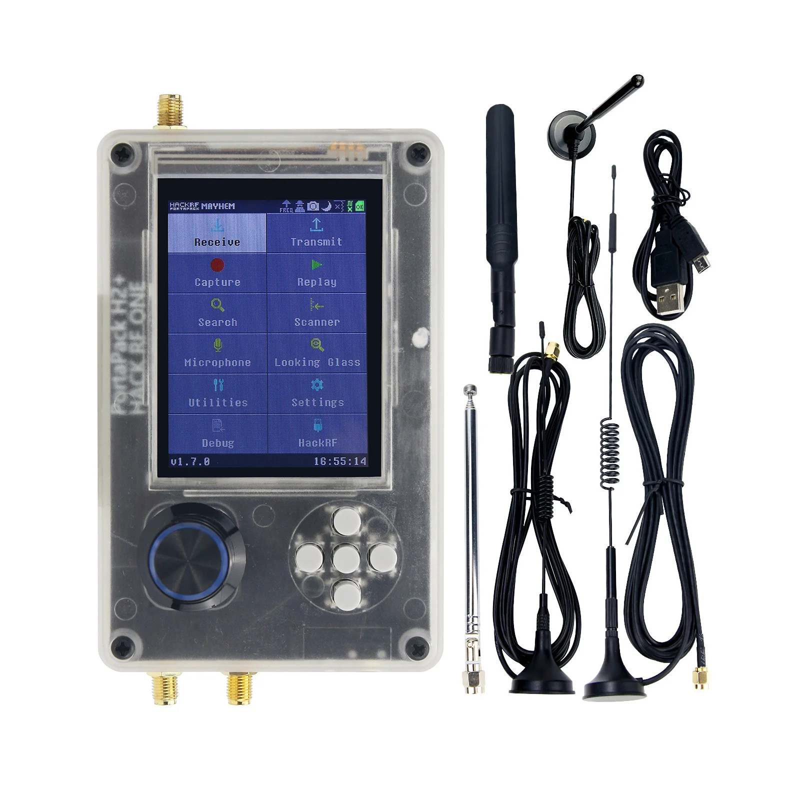 HackRF One R9 V2.0.1 + PortaPack H2 + Assembled Shell + 5 Antennas