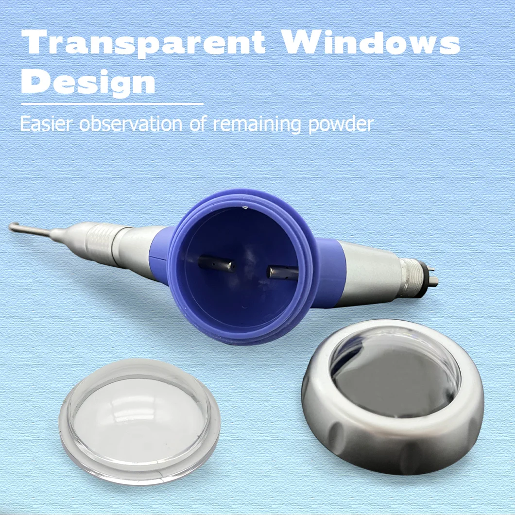 Dental Hygiene Plastic Sander Gun Air Flow Blue 2/4 Holes For Polishing