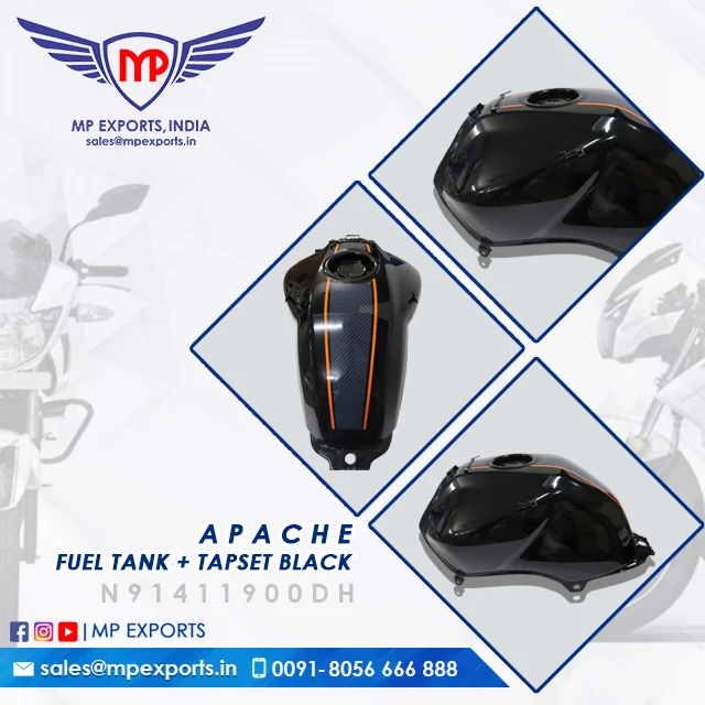 Fuel Tank Black For Tvs Apache 2wheeler Spare Parts Available For Sale