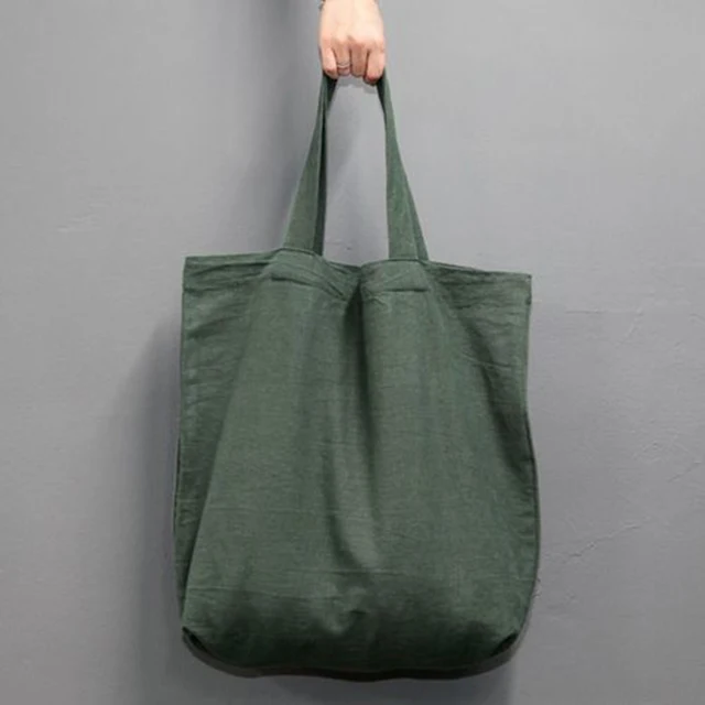 Grey Linen Tote Shopping Bags Shoulder Linen Tote Bags Handmade Linen