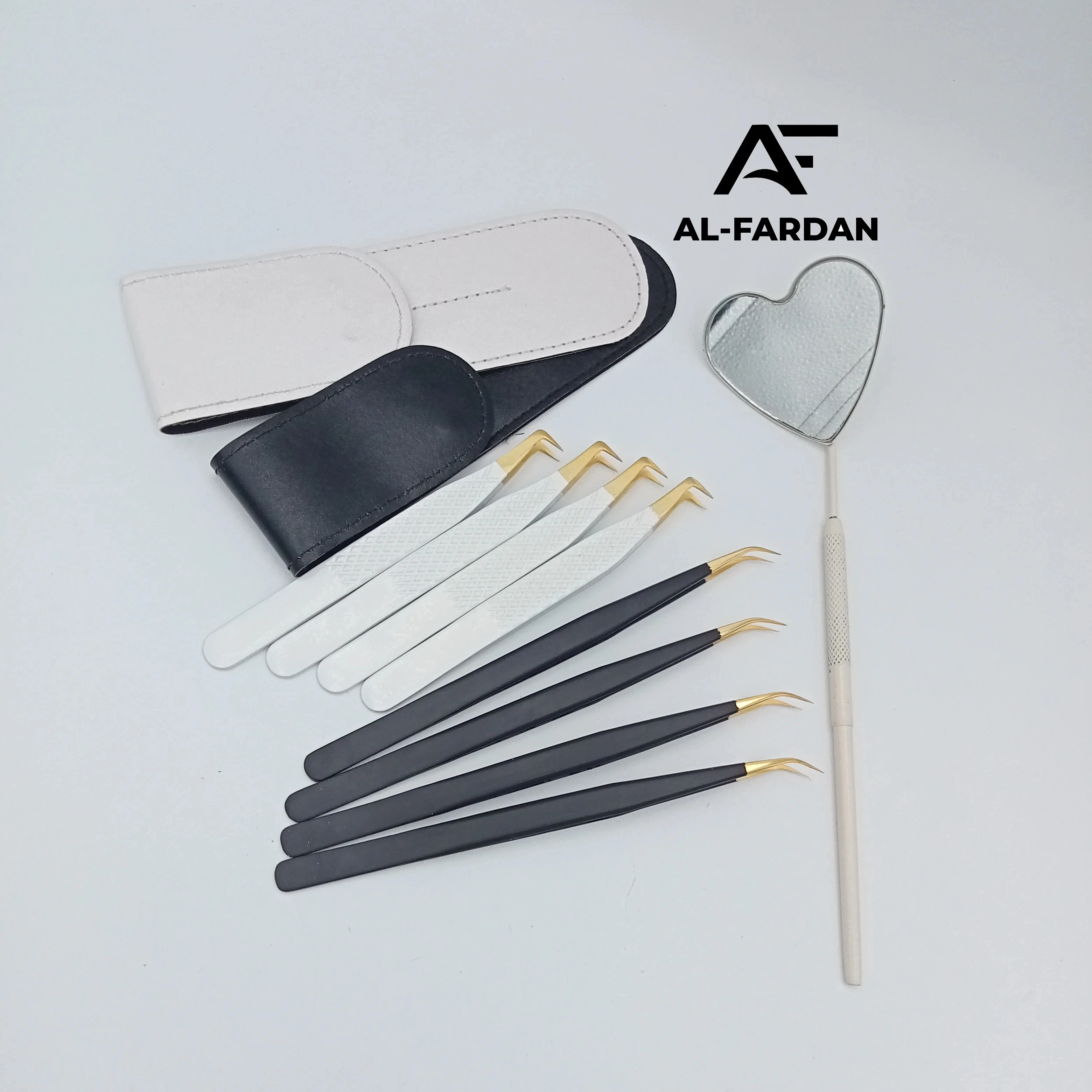 90 Degree Boot Cream Color Eyelash Extension Tweezers Diamond Grip