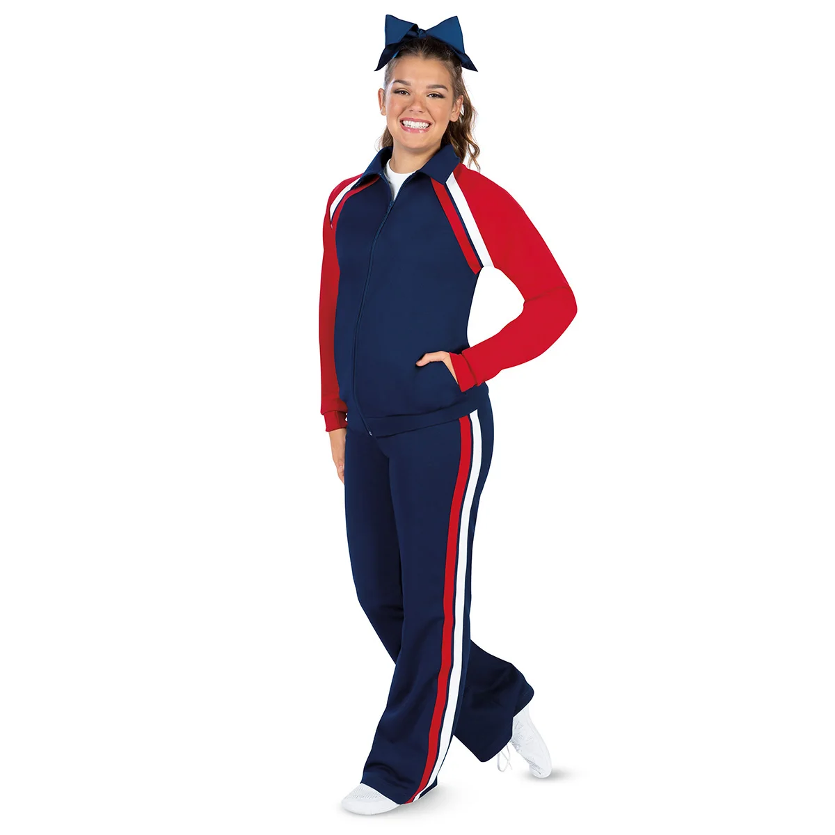 Wholesale Custom Logo Womens Cheer Track Suit Uniform Sweatsuit Sets