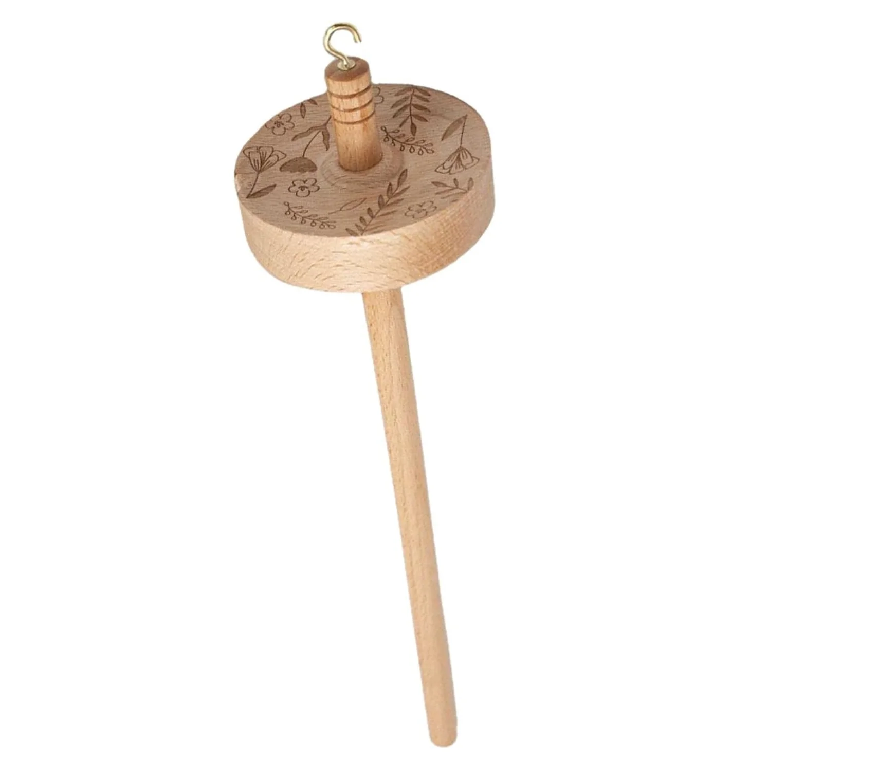 Drop Spindle Top Whorl Yarn Spinner Wood Hand Carved For Knitted