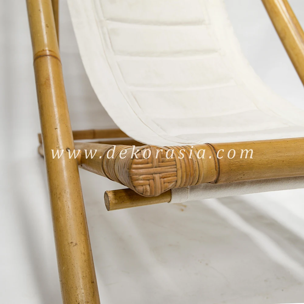 Bambus Schaukelstuhl Klappbar - Mit Verstellbarer Kopfstütze Für Garten & Balkon