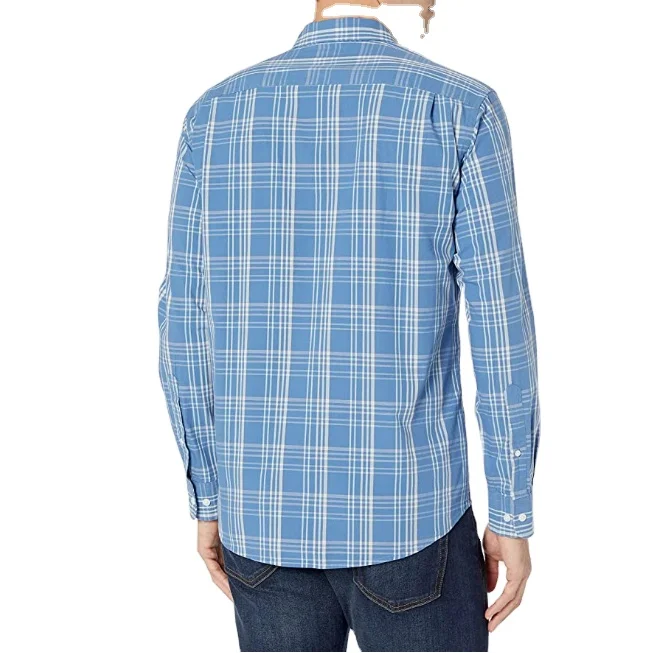 Fashionable Men Check Long Sleeve Shirt Export Quality Wholesale Cheap Price Vacation Classic
