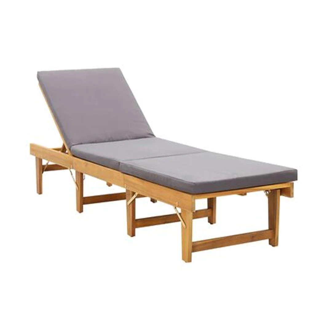 Solid Teak Wood Sun Lounger Natural Finish For Outdoor Rakin Buy Pool